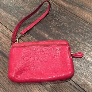 Pink Coach wristlet